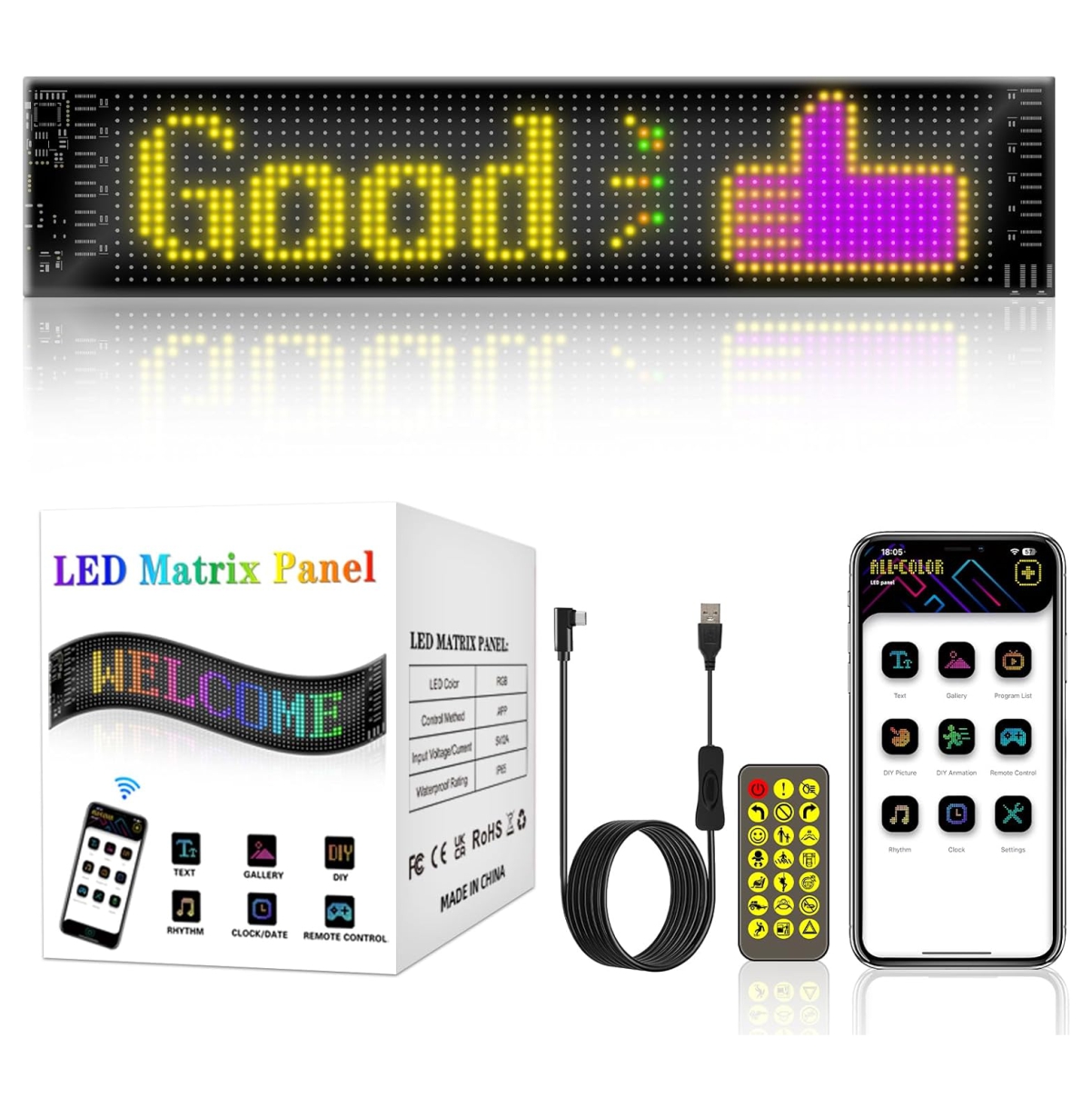 Miniatura 2 de Letrero LED Programable RGB Animación